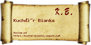 Kuchár Bianka névjegykártya